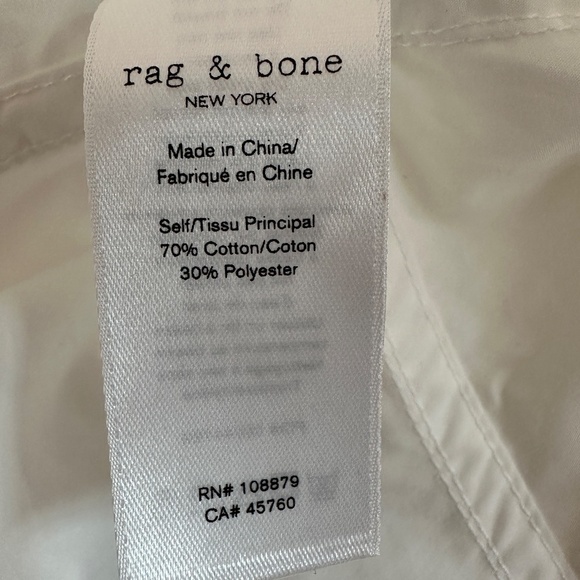 NWT RAG & BONE Victorine Cotton Blend Peplum Top Women's Sz L White - Picture 15 of 16